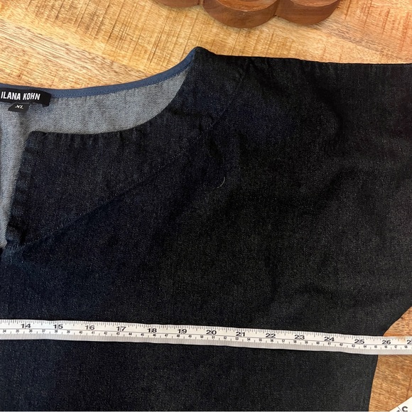 Ilana Kohn XL Denim Cotton Wide Leg Coverall Jumpsuit Oversized Slow Fashion - Picture 7 of 9